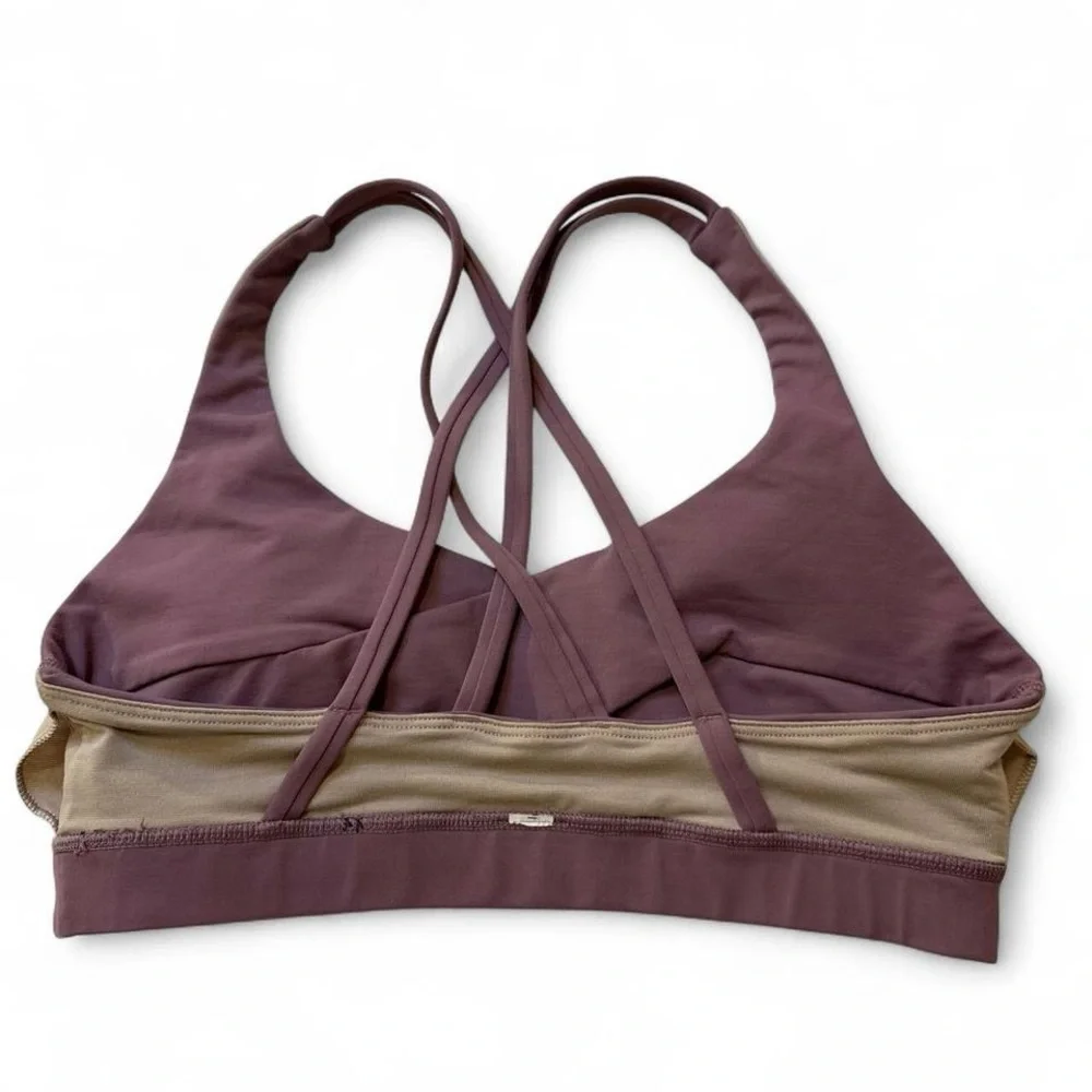 Lululemon Energy Bra Wrap Dusty Mauve Sz 6 Medium Support B-D Cup